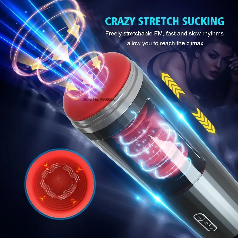 Telescopic Automatic Vibrator Male Masturbator Real l Suction Pocket Blowjob Adult Product Masturbat_voghion.com