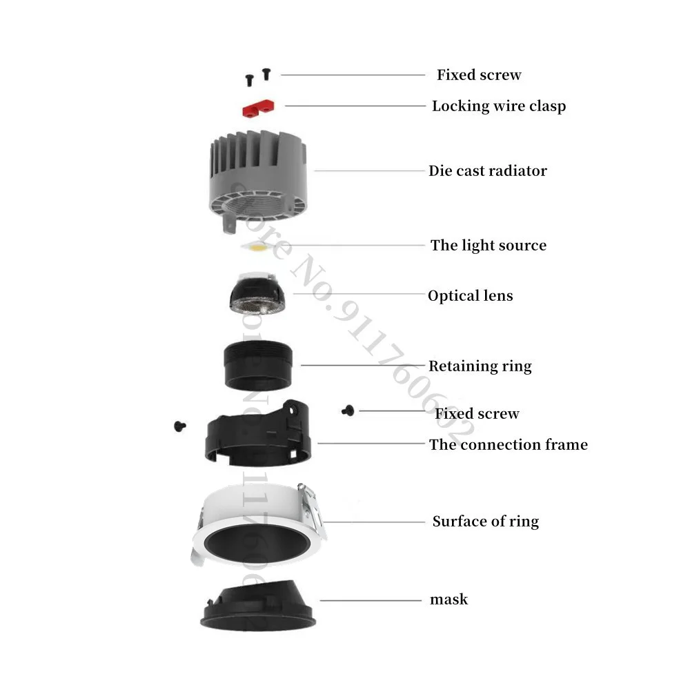 Round Recessed Anti-glare LED COB Spotlight CRI97 24&deg; 24W 30W Dimmable LED Downlight 10W 18W 20W Ceiling Spot Indoor Lighting led downlight recessed ceiling spotlight ceiling lamps