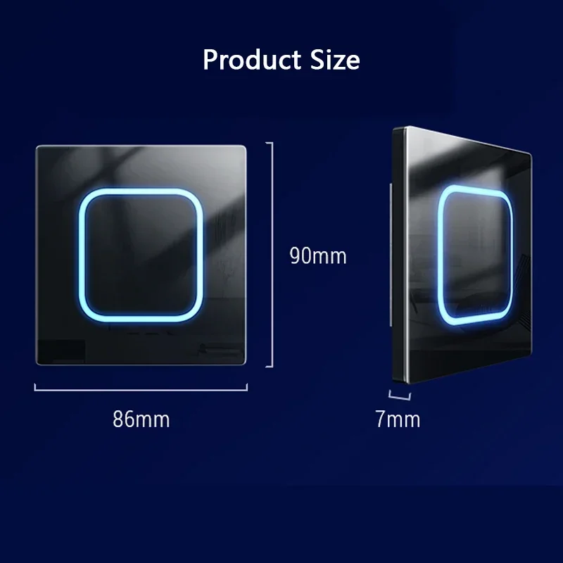 Touch Light Switch Tempered Glass Panel 1 2 3 4 Gang Wall 1 2Way Universal LED Indicator reset point Power ON OFF