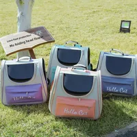 Large Capacity Portable Cat Backpack Double Shoulder Bag for Outdoor Pet Travel Breathable Ventilated Pet Carrier Bag