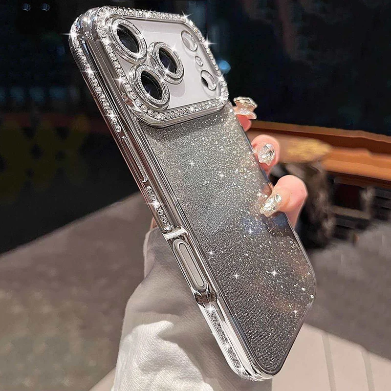Elegant Glitter Diamond Shockproof Phone Case - Luxury Women's Bumper Cover