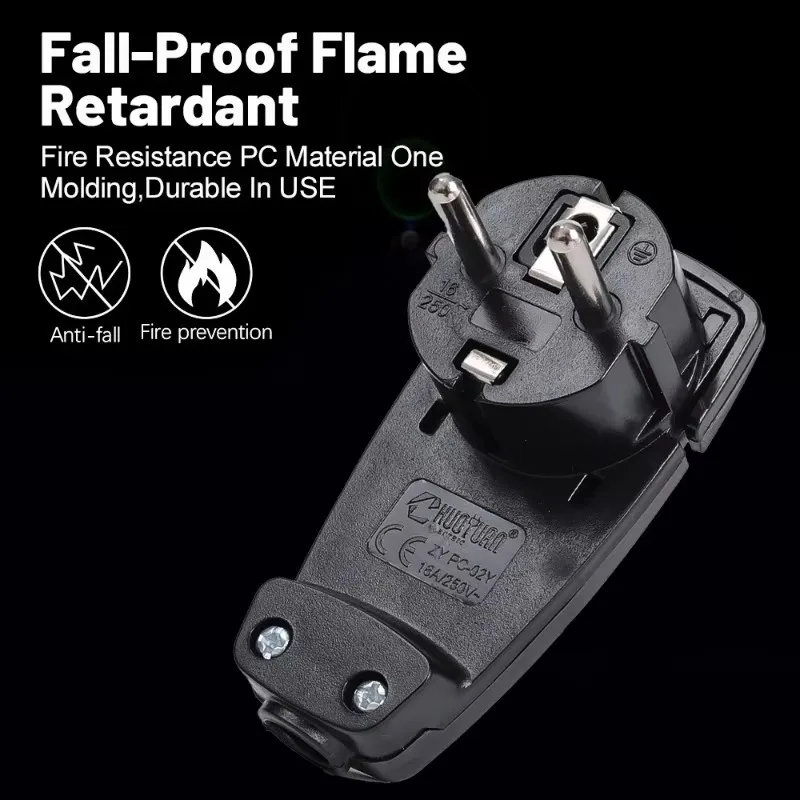 Smart Plug Plug Adapter Electrical Socket Power Socket AC Adapter Power Plug Connector Power Extension Plug Smart Plug Outlet European Earthing Contact Angle Plug Flat for Home Electeic Socket Euro Connector Ultra Thin Hidden Ultra-thin Concealed Adapter