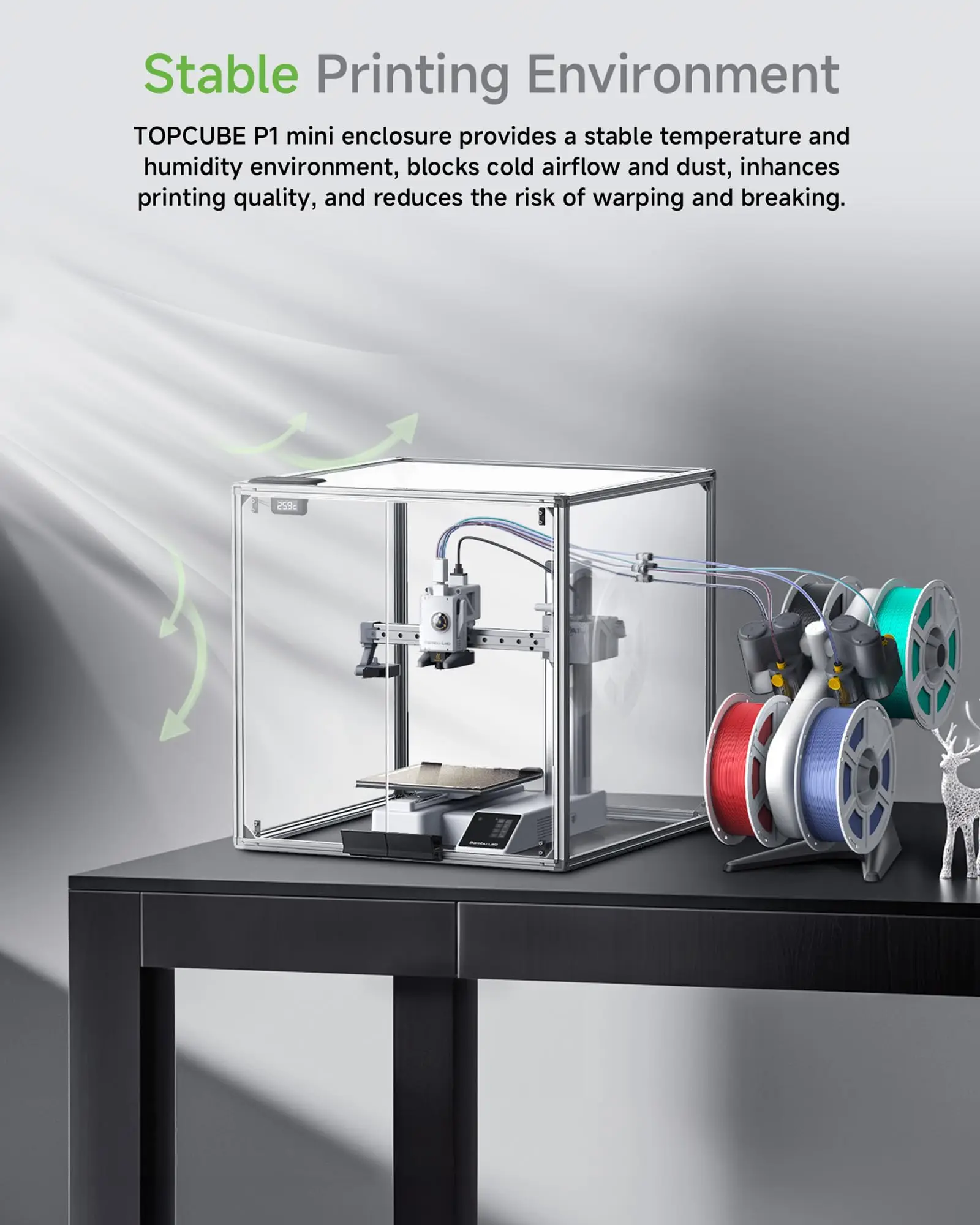 YOOPAI 3D プリンター エンクロージャ Bambu Lab A1 ミニ コンボ 360