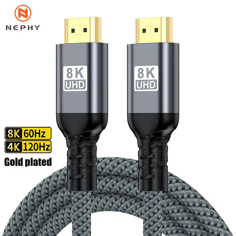 Ultra High-Speed 8K HDMI Braided Cable with HDR Support - Available in Multiple Lengths