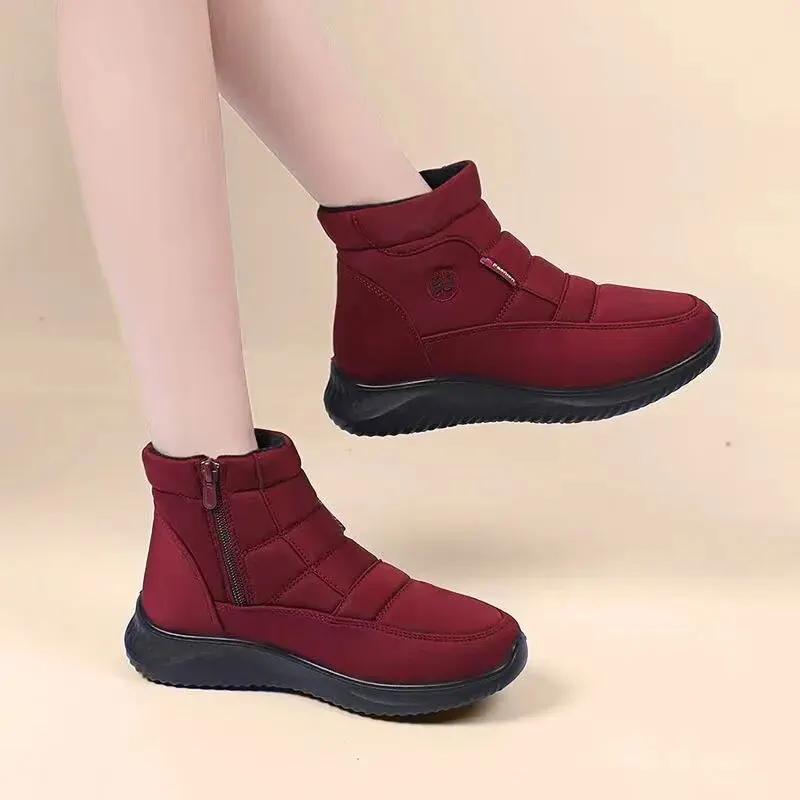 Women Snow Boots Winter High Top Waterproof Suede Anti Slip Soft Thick Sole Durable Cotton Shoes women snow boots