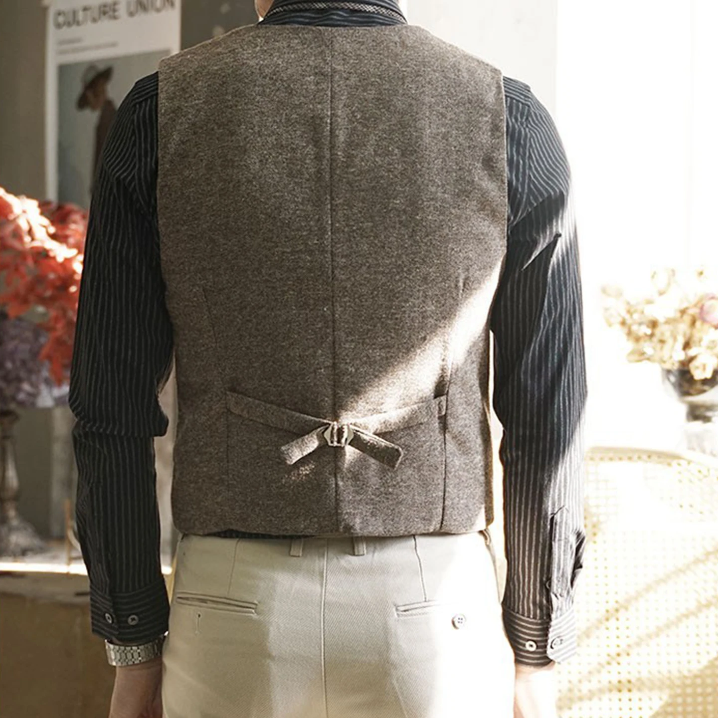 Gilet de costume rétro britannique pour hommes