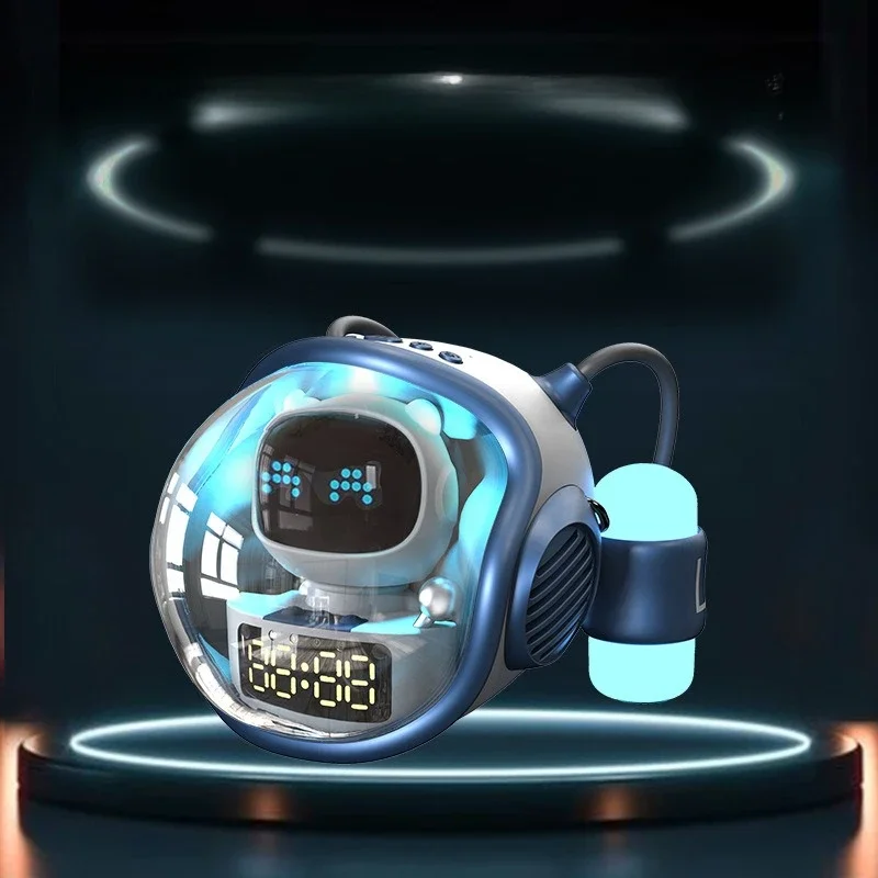 Astronaut Spaceship Wireless Bluetooth Speaker AI Interactive with RGB Light Alarm Clock Night Creative Gifts