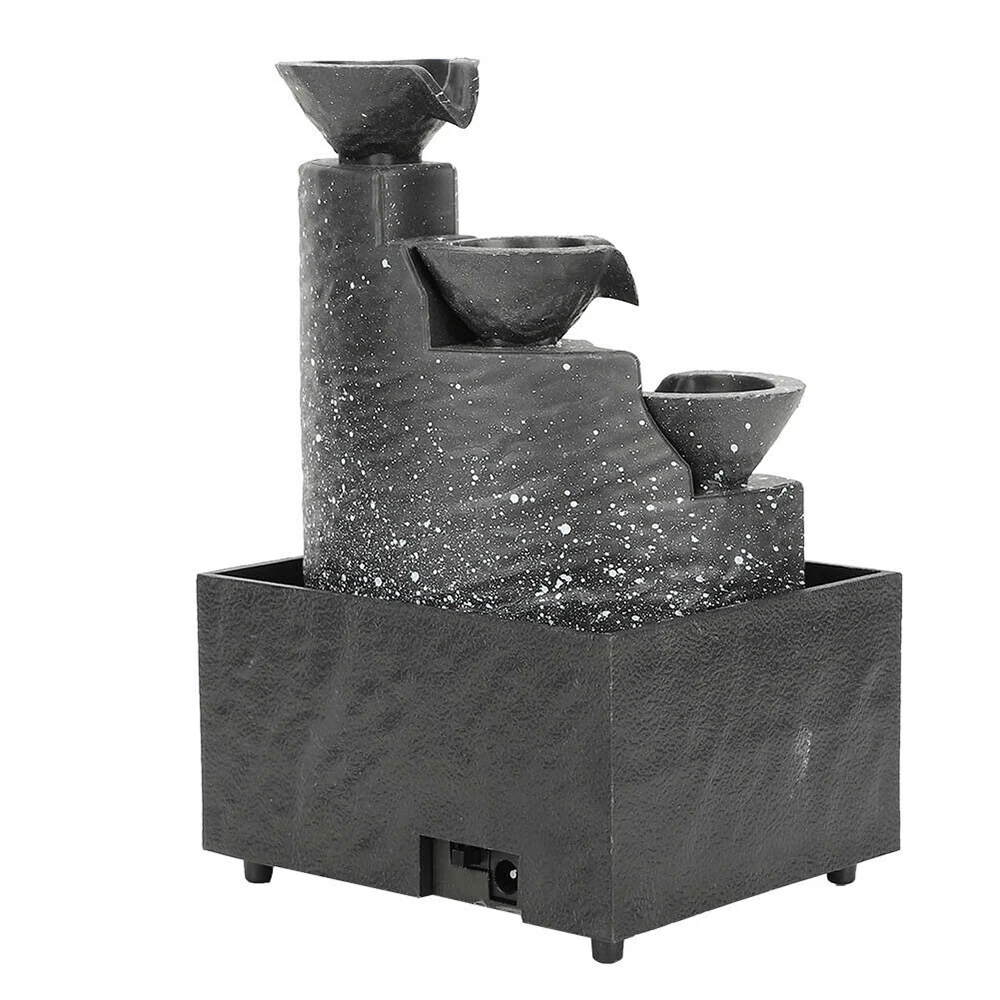 Fountain Ornament Indoor Tabletop Fountain Water Feature LED Lights Statues Home Decor USB Charge Without Battery solar fountain,water fountain,garden pond fountain