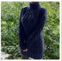 Sweaters Women Knitwear Europe The United States Autumn Winter Thickened Two Lapels Vintage Thick Thread Fried Dough Twist Dress 1