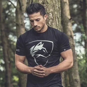 2024 T-shirt sportive estive da uomo T-shirt da allenamento fitness all'aperto Tendenza moda Cotone elastico da corsa Palestre a maniche corte T-shirt