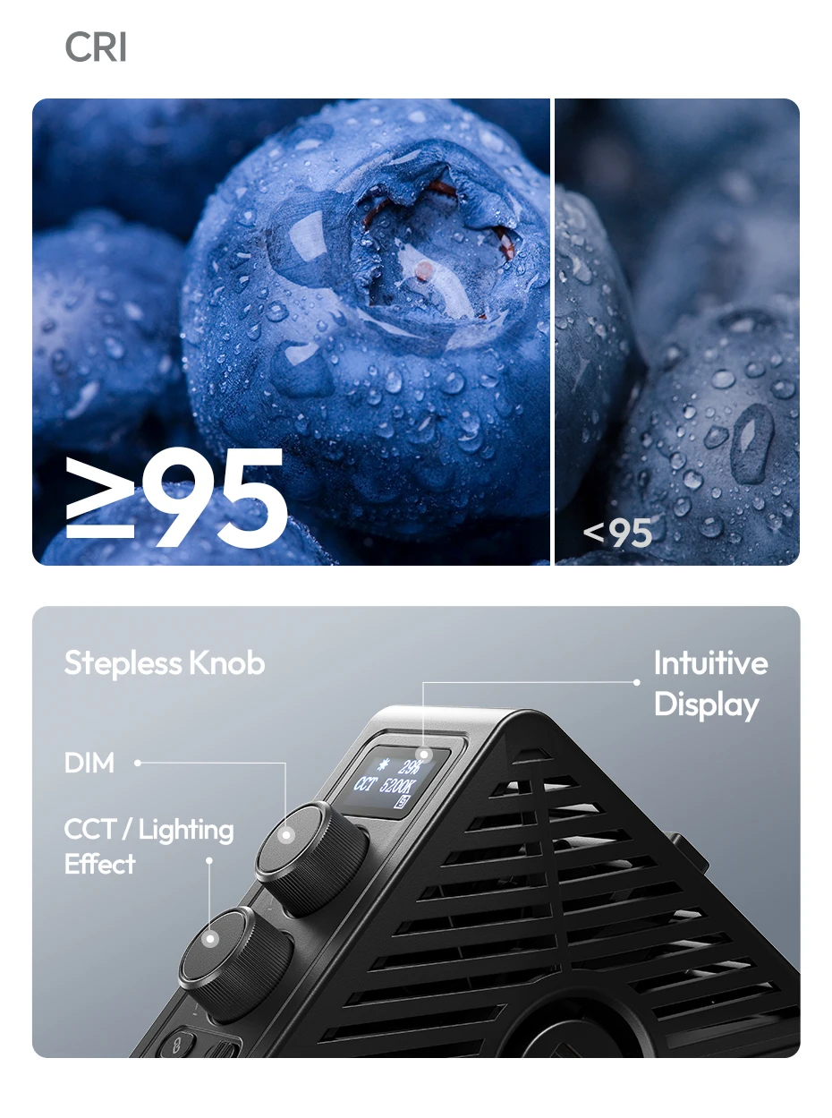 65W Cube Light COB Light 2700-6500K Mini Bowens Mount COB Video Light Support Re