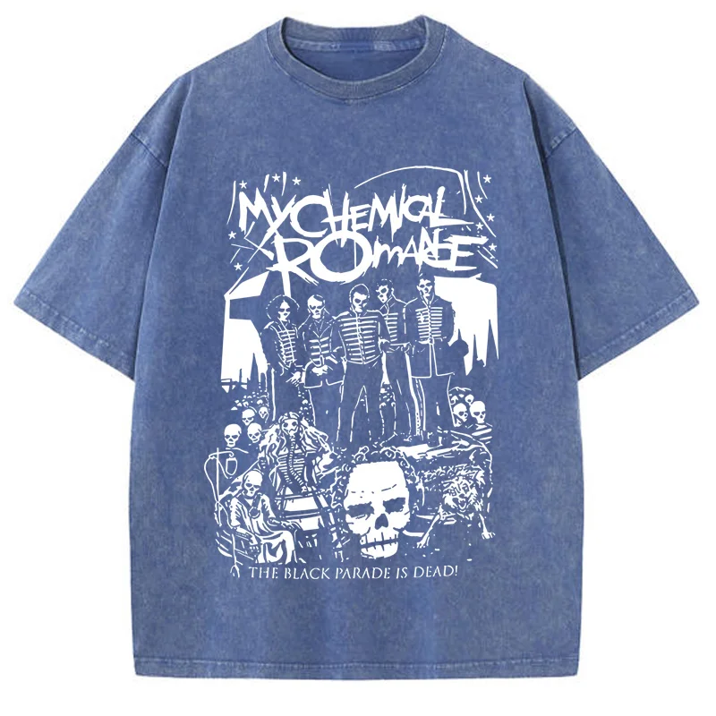 Summer My Chemical Romance Mcr Dead Men's T-Shirt Black Parade Punk Emo Rock Fashion Top Female Oversized T Shirt Clothing 4