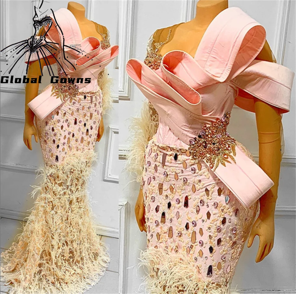 

Элегантное вечернее платье для милой девушки, черные платья для дня рождения с бусинами и кристаллами, длинное платье с перьями для выпускного вечера, платье с оборками и юбкой-годе