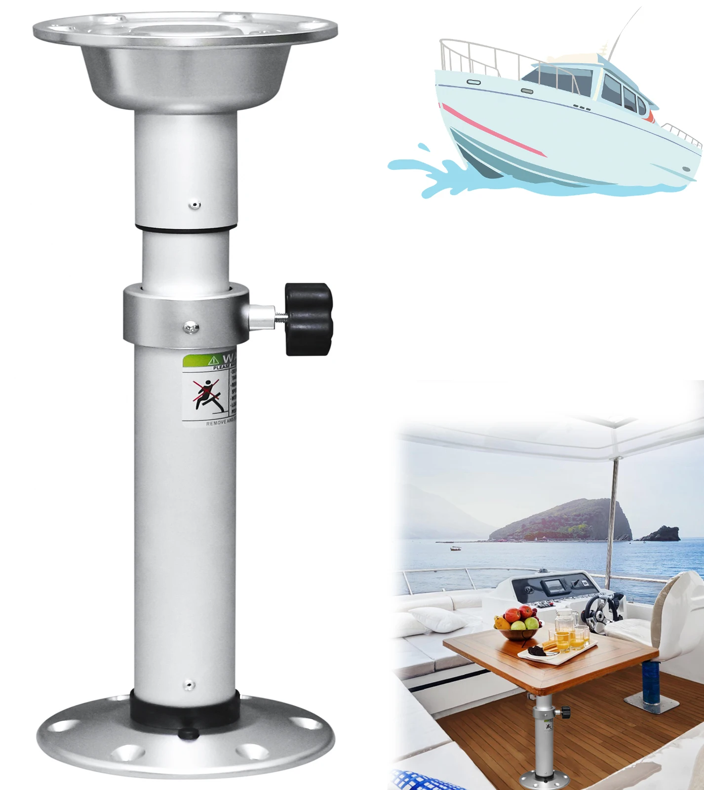 adjustable table pedestal detachable table base stand leg base mount frame aluminum alloy table base kit for rv boat yacht Boat Table Pedestal Adjustable, Aluminum Alloy Detachable RV Table Legs for RV Marine Boat Yacht Caravan Motorhome，19.7-28 Inch