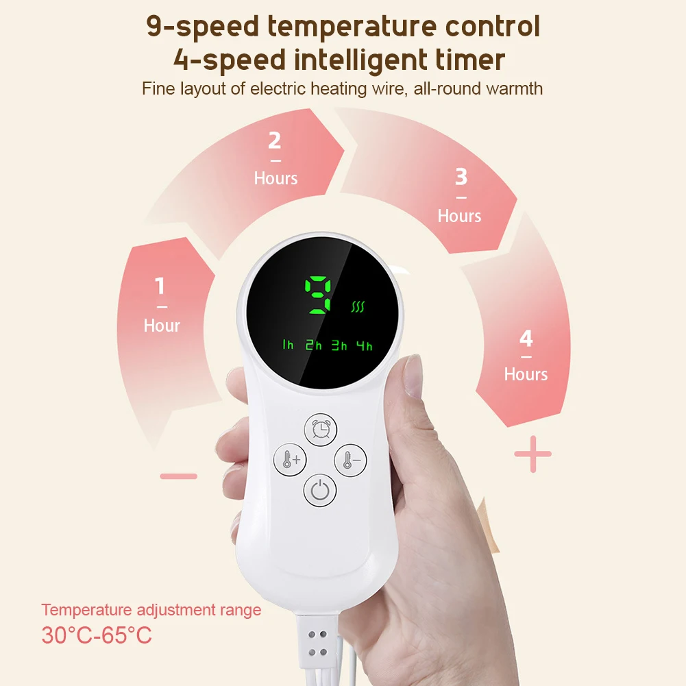 Description Picture 5 of item30x60cm Electric Heating Pad Waterproof Winter Heater Abdomen Shoulder Back Pain Relief Physiotherapy Blanket Warm Mat Sofa Bed