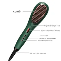 IONS Electric Hair Straightener Brushes Anti-scald Straight Comb Curling Dual-use Max 220℃ Anion Function Irons PTC Fast Heating 2