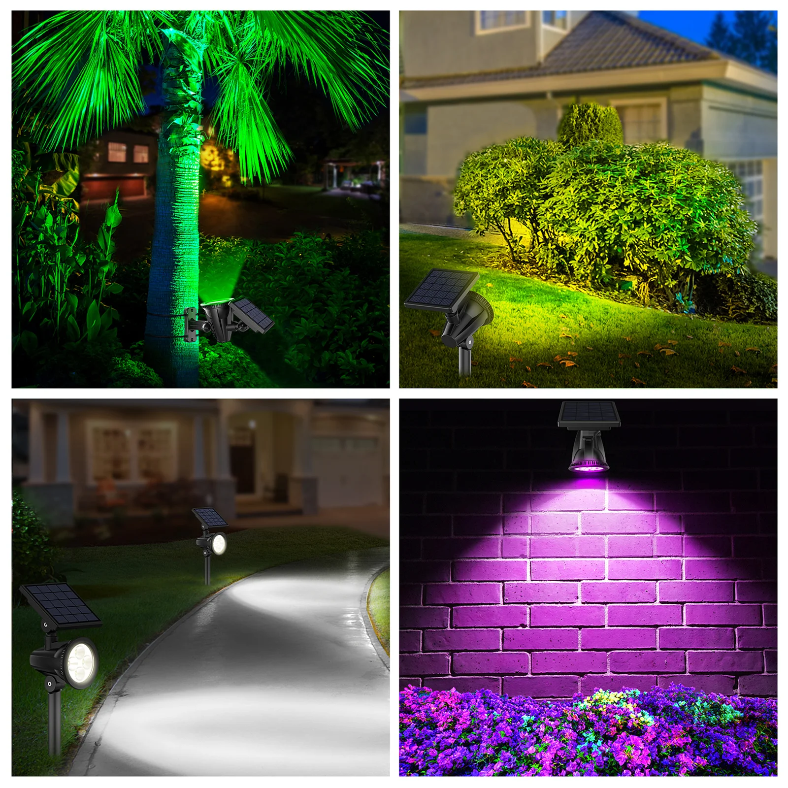 Outdoor S 4-Pack Solar Spot Lights Outdoor - 180 Lumens Warm White IP65 Waterproof Landscape Lighting Solar Light