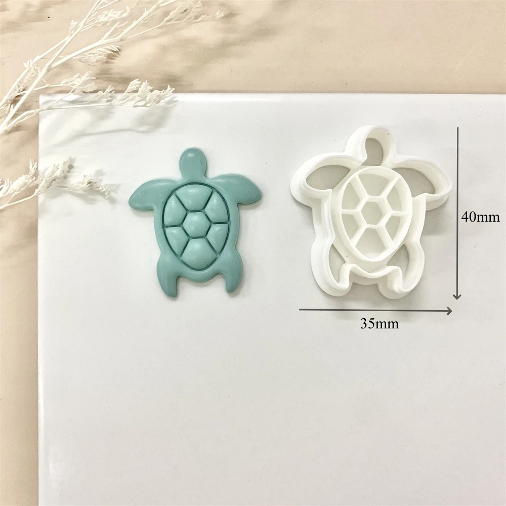 Embossed Turtle Polymer Clay Cutter Ocean Style Polymer Clay Mold Sea Turtle Shape Earrings Cutting Jewelry Molds Making Tools for Polymer Clay Cutter
