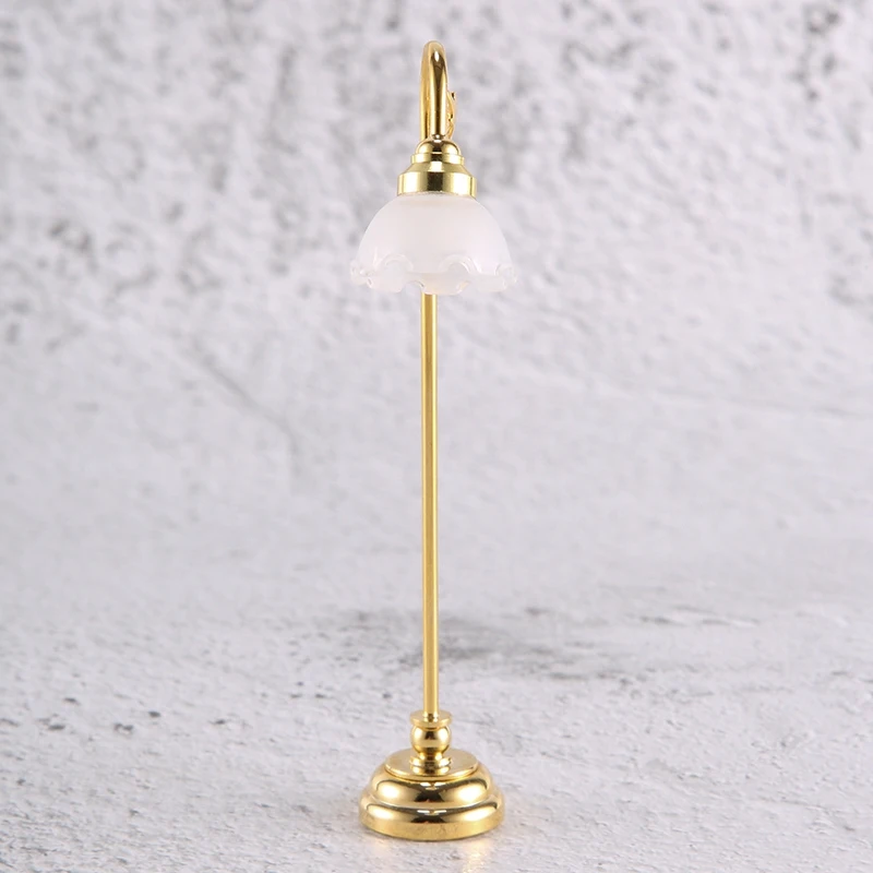 

1/12 Dollhouse Mini Floor Lamp With LED Light Model For 1:12 Dollhouse Indoor Bedroom Decorative Furniture