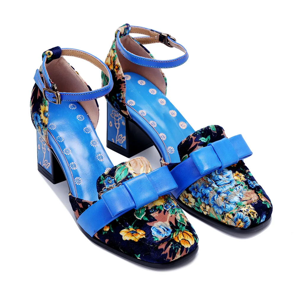 Socofy Raffan floral bow sandal 5