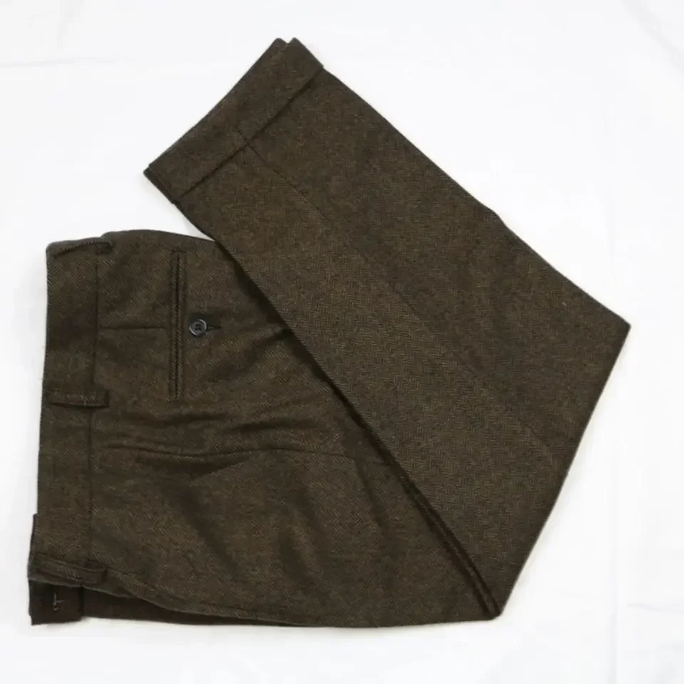 2024 Autumn Winter New Business Suit Pants Men Casual Formal Slim Fit Classic Office Woolen Straight Trousers Male Pants F211