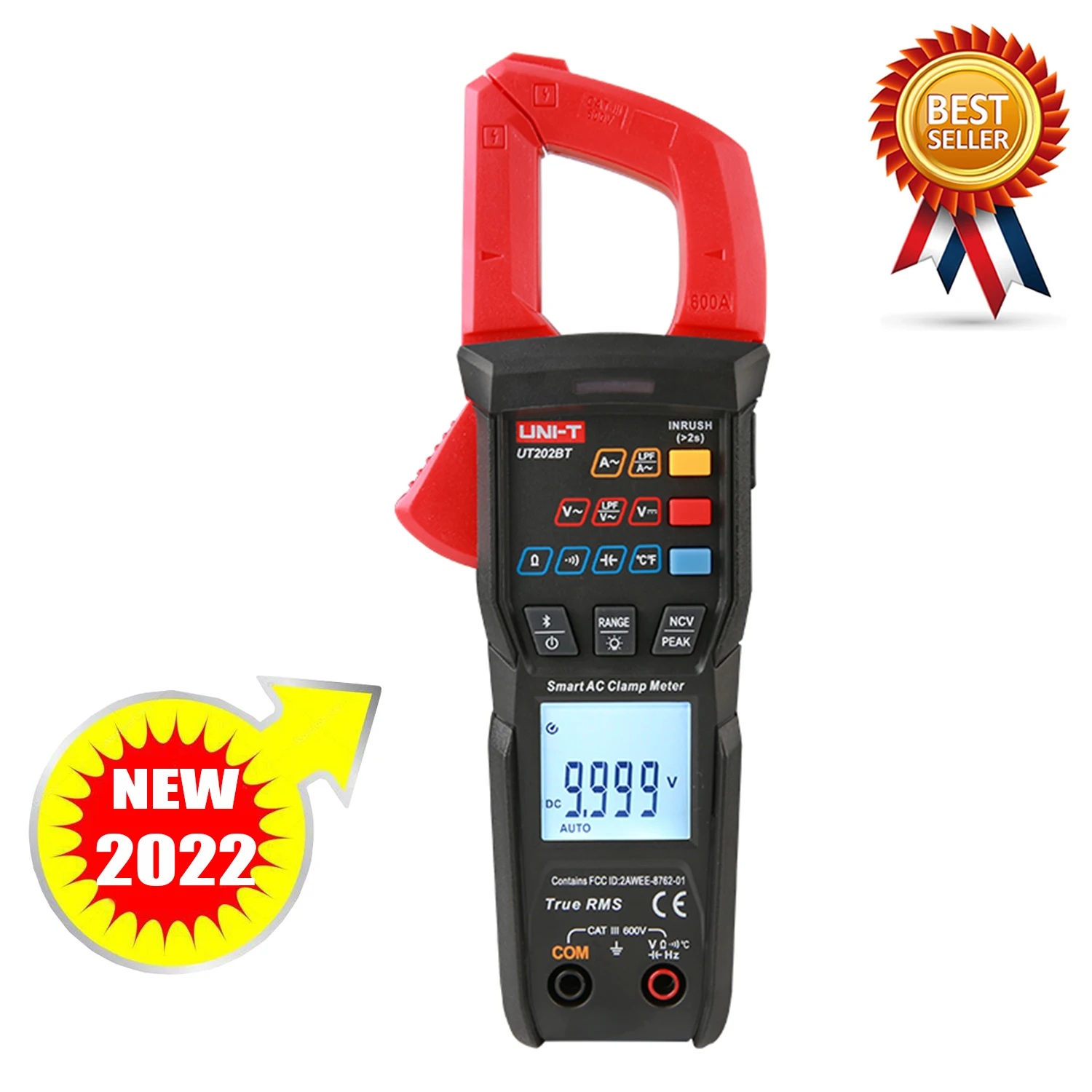 

UNI-T Multimeter Digital UT202S UT202BT, Pengukur Ammeter Dan Koneksi Bluetooth 600A AC Ampere Meter Digital Voltase