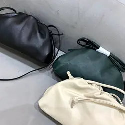 Vintage Leather Head Layer Cowhide Hand Casual Women's Shoulder Bag Crossbody Bag Women's Cloud Bag