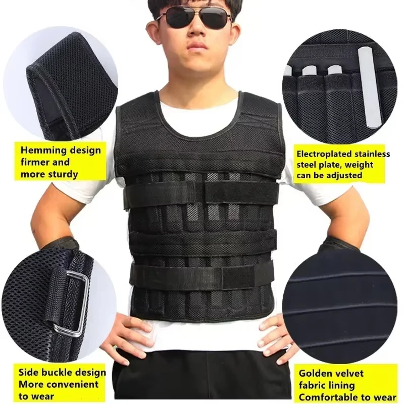 Adjustable 20KG Fitness Weighted Vest for Strength & Endurance Training