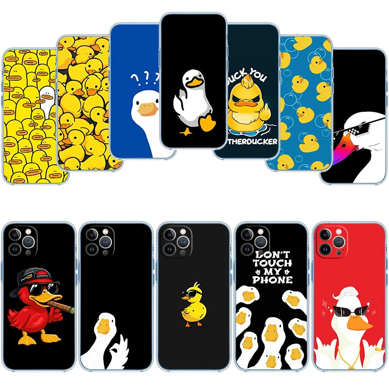 Cartoon Duck Transparent Phone Case