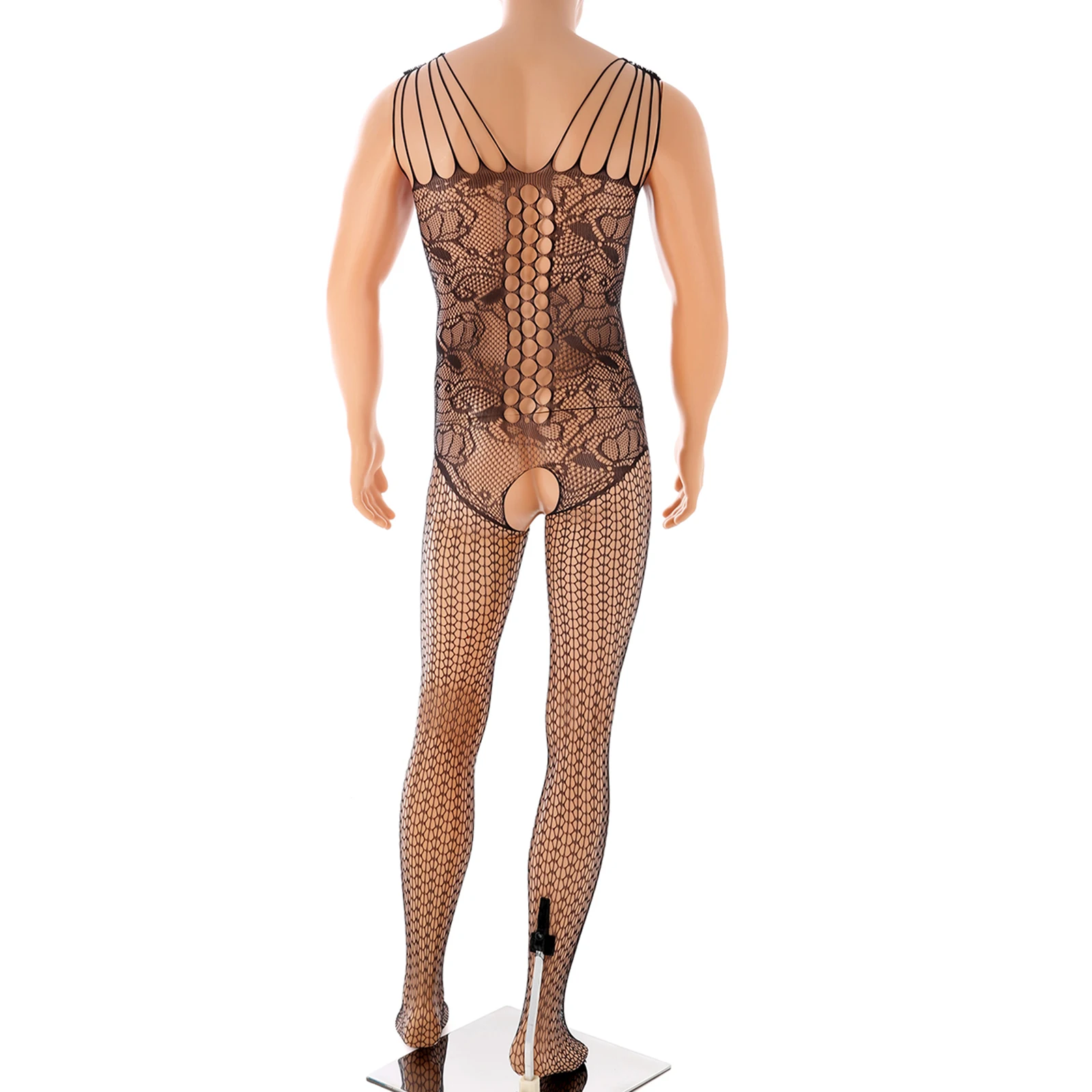 Men Sexy Open Bottom Fetish sissy Lingerie Bodysuit Exemptio Transvestite Jumpsuits Transvestism Rave Accessories Unisex Costume