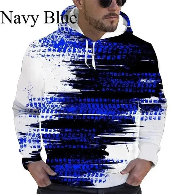 thumbnail image 1 of Sudaderas con capucha personalizadas para hombre, con estampado 3D en blanco y negro, estilo hip hop, de manga larga y talla grande, 1 of 5