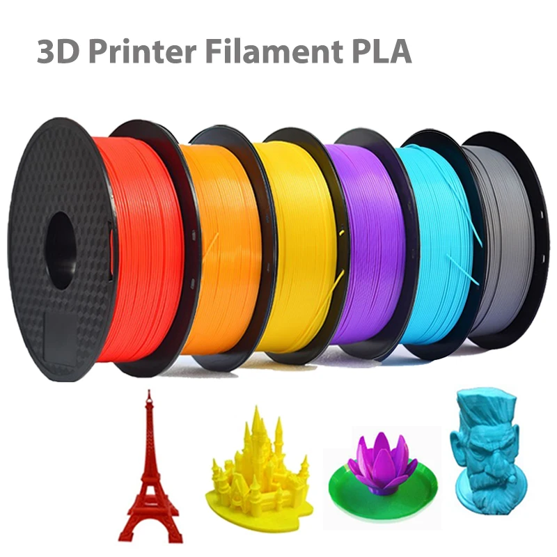 3D 프린터 필라멘트 PLA, 퍼플 그린, 레드, 블랙, 블루, 그레이 와이어 진공 포장, 3D 인쇄 플랫 용품, 250g, 1.75mm 