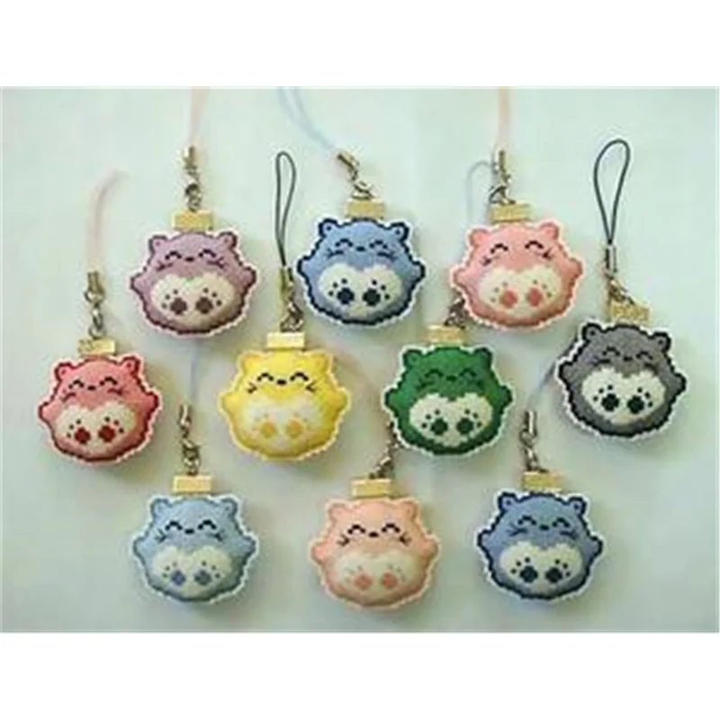 DIY Craft Stitch Cross Stitch Key Phone Accessories Smile Plastic Fabric Needlework Embroidery Crafts Counted Cross-Stitching Kit