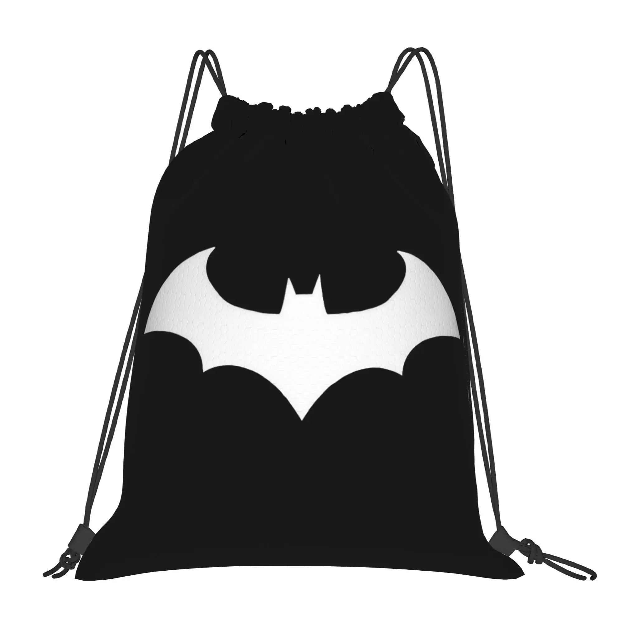 Iconic Batman Logo Drawstring Backpack - Water-Resistant Gym and Travel Sackpack