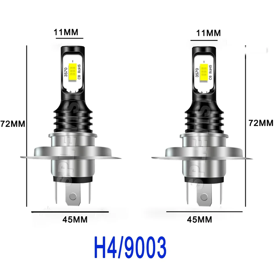 Kit De 2 Bombillas LED Azul Hielo (8000K) Para Faros Delanteros, Compatibles Con Honda Civic 1992-2003, Tipo 9003/H4