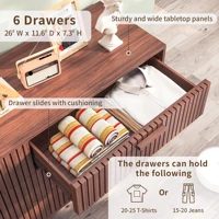 Rosahqnda Комод для спальни, 4/6 ящиков, деревянный шкаф для хранения вещей, сервант для офисной гостиной — изображение 3