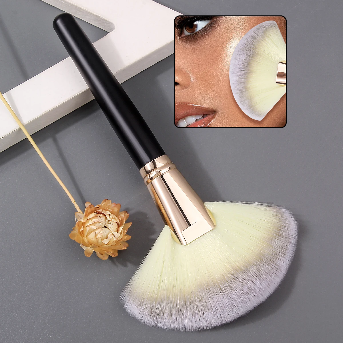 Extra Large Three Color Hair Fan Brush