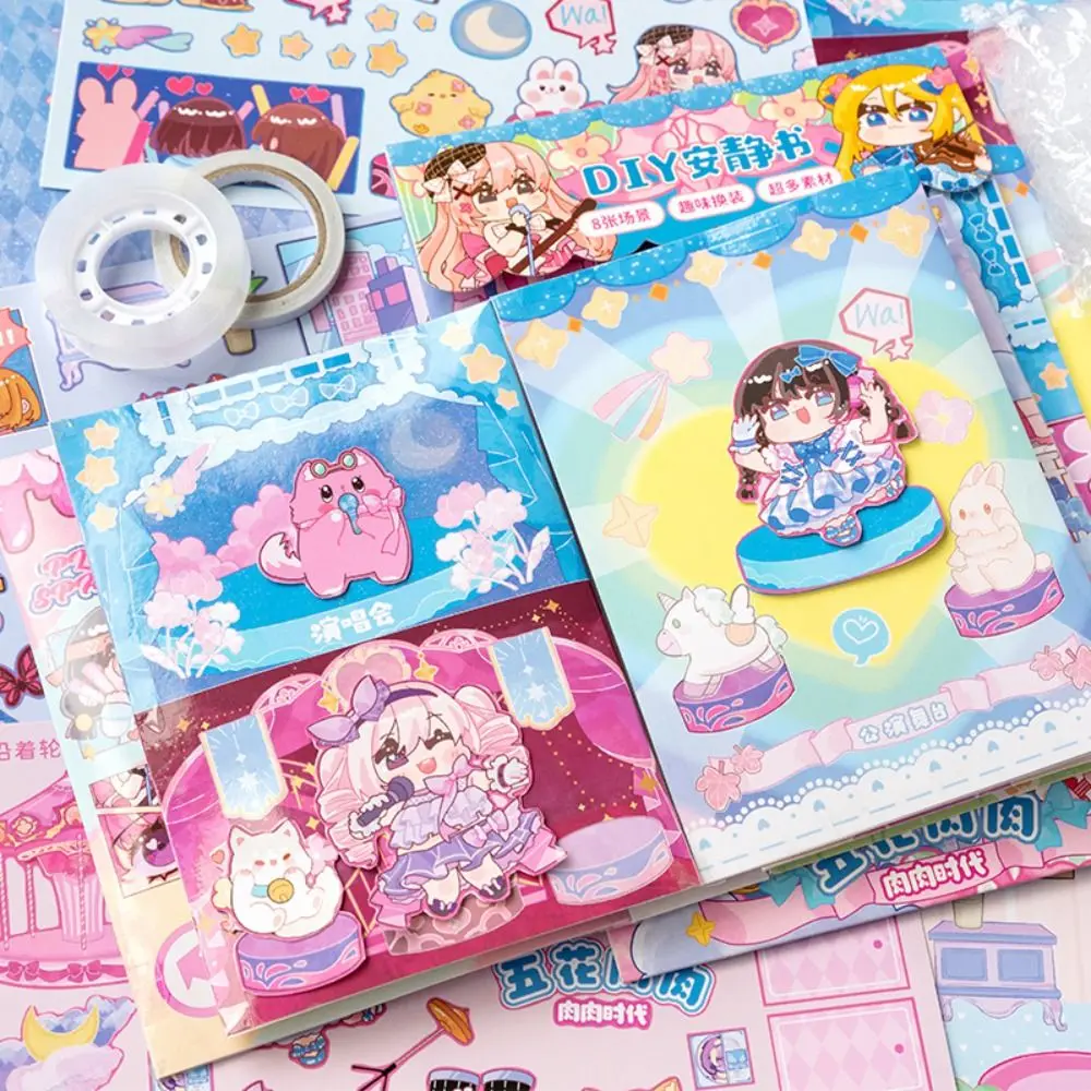 

Quiet Boo Princess Quiet Book Decorative Stickers Cartoon Princess Handmade Free Cutting Material Package Educational Toys