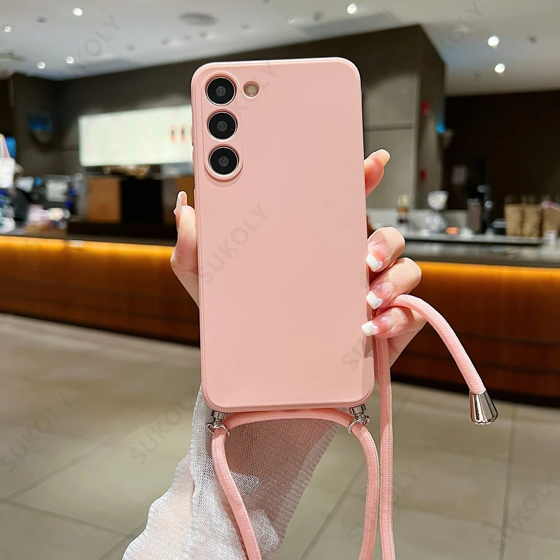 Crossbody Lanyard Soft Liquid Silicone Phone Case