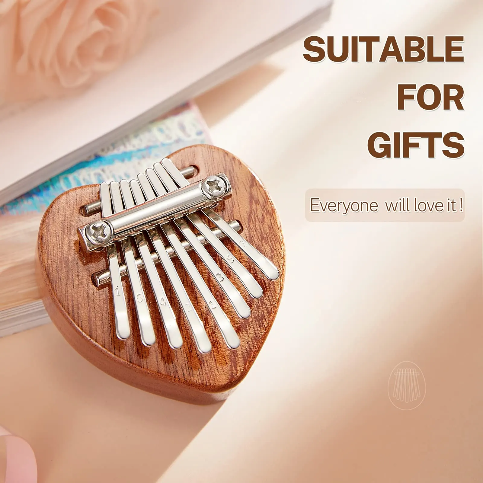 Sba5282835b244425a2a6e795d6810ee64 Mini Kalimba 8 Key Thumb Piano 1 Pack Love Style Cute Instrument Portable Exquisite Gift Set for Kids Mallzona