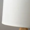 LED Wooden Bedside Lamp Tripod Table Lamp Vintage White Linen Lampshade for Bedroom Living Room E27 Socket(Bulb Not Included) 5