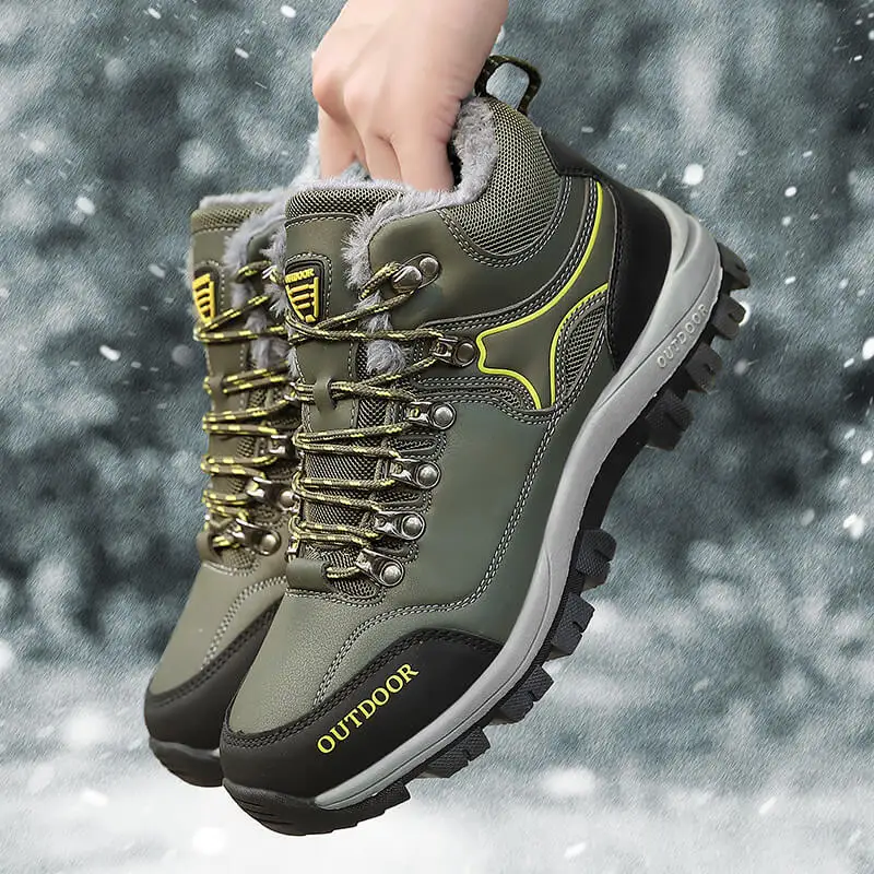 Men Winter Boots Outdoor Hiking Running Walking Shoes Men Casual Sneakers Antil-Slip Sport Shoes Warm Plush Ankle Boots Winter