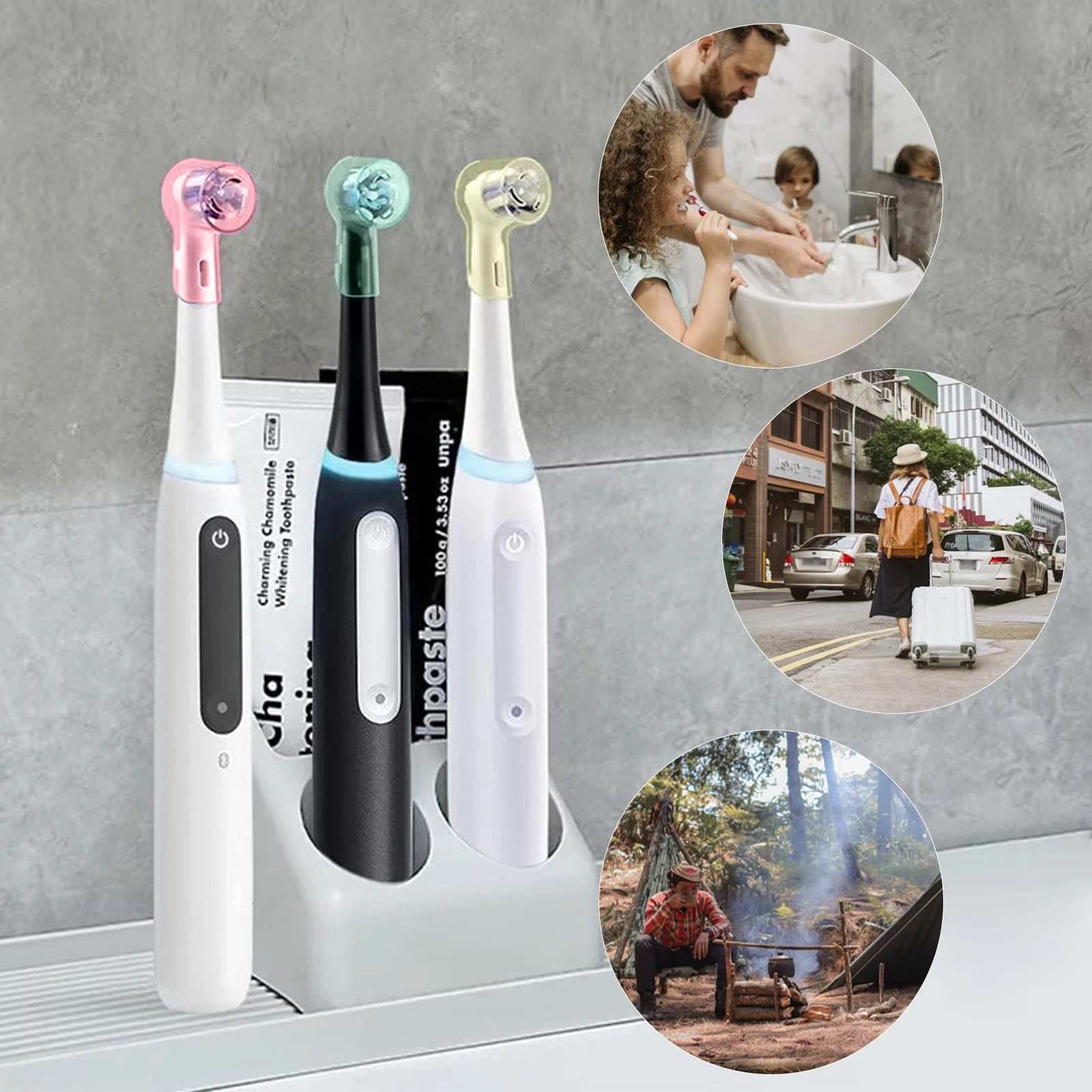 브라운 오랄비 교체용 헤드 및 iO 시리즈 전동 칫솔 헤드 보호대와 호환되는 칫솔 방진 커버 캡