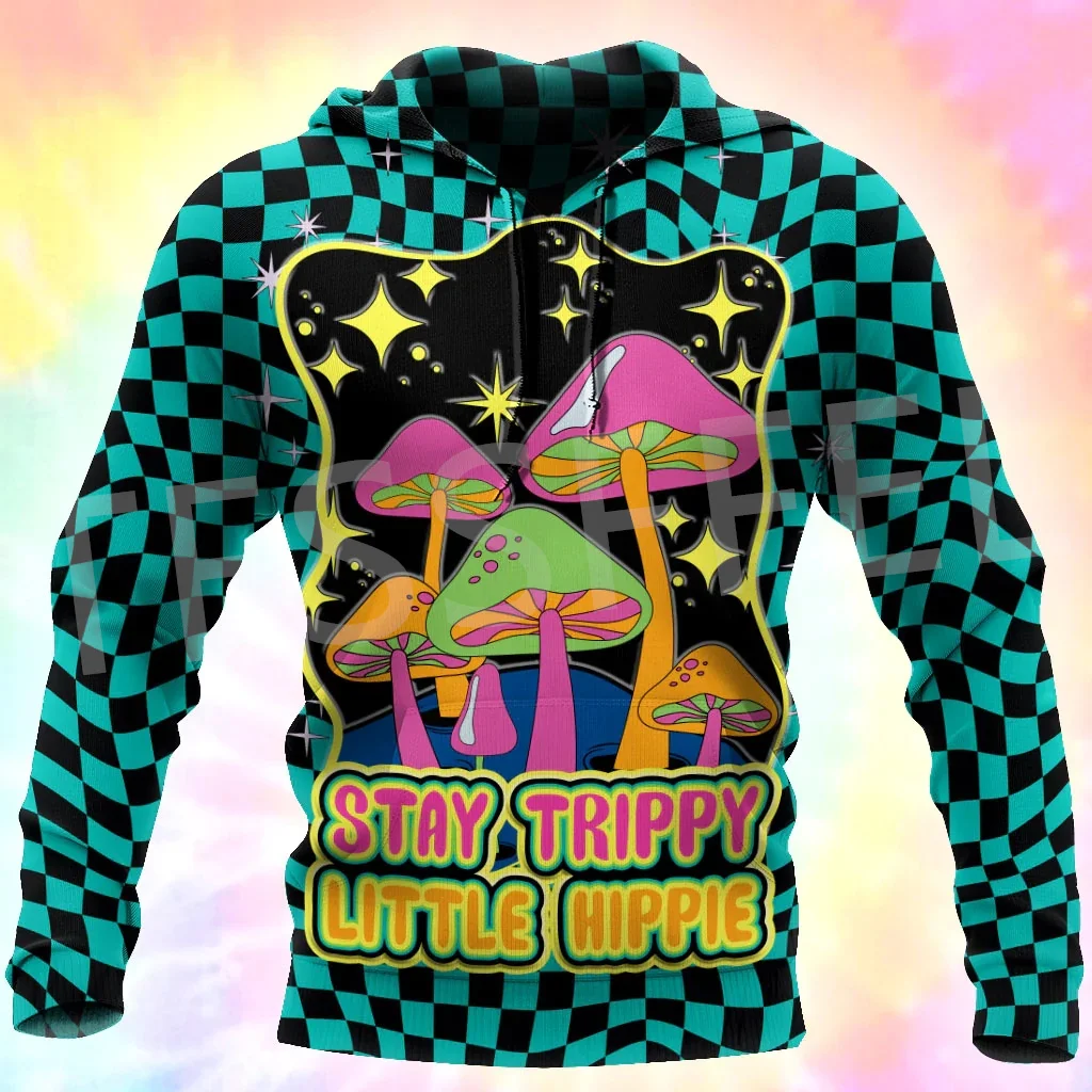 

Tessffel Mushroom Hipple Psychedelic Trippy Tattoo Pullover Long Sleeves 3DPrint Men/Women Streetwear Casual Funny Hoodies 2X