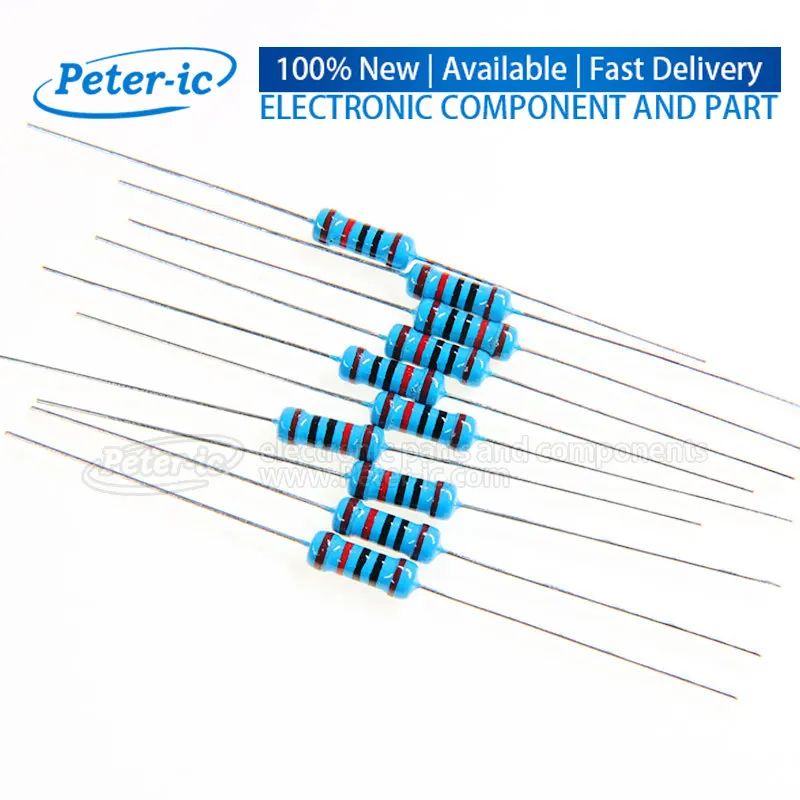 100pcs 1/4W 0R-1M Ohm 1% Metal Film Leaded Resistor 0.25W 0 2.2 10 100 150 220 270 330 470 1K 2.2K 4.7K 10K 47K 100K 470K 1M