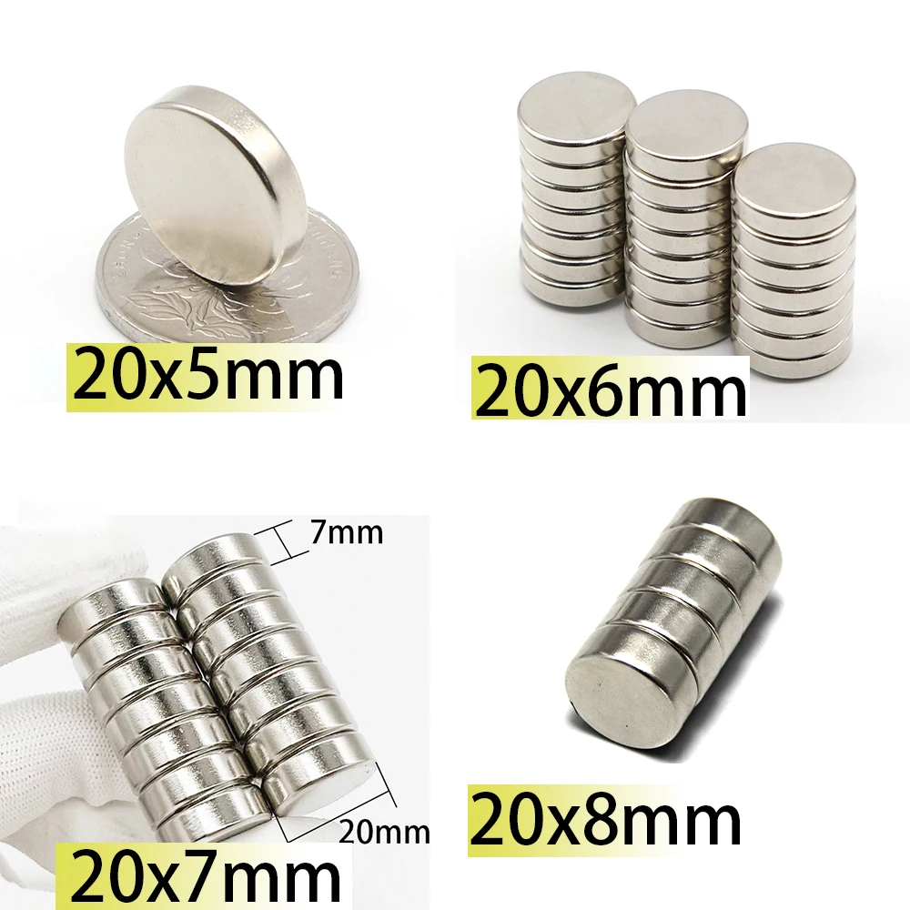 N35 20×5 20×6 20×7 20×8 Magnet Neodymium Magnets Nickle scootor 20*5 20*6 motor generate Search Magnetic Fridge DIY 20x8mm