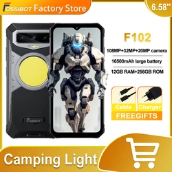 FOSSiBOT F102 Rugged Mobile Phone Android 13 Camping Light IP68&IP69K Waterproof 16500mAH 6.58'' FHD+120hz 32MP +108MP Camera