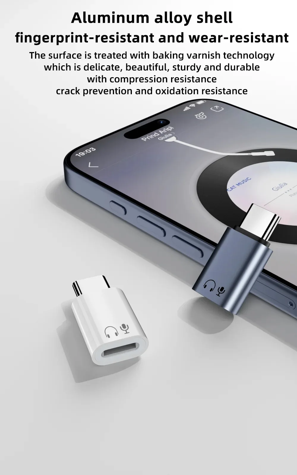 OLAF 타입 C - IOS 헤드폰 오디오 어댑터, 아이폰 16 15 아이패드 삼성용 USB C(남성) - IOS(여성) 커넥터