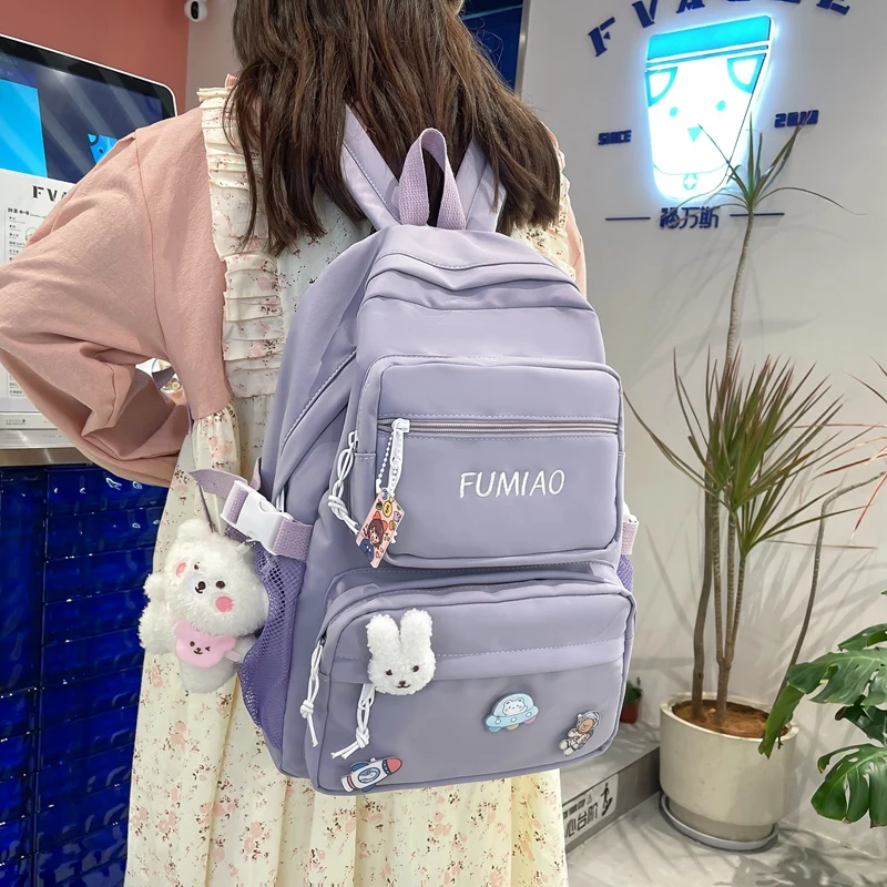 

Schoolbag schoolgirl simple large capacity high appearance level backpack INS Mori high school backpack junior high school girl