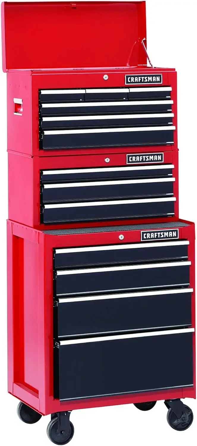 26" in 3-Drawer Steel Heavy-Duty Middle Tool Chest Box Storage Cabinet 4
